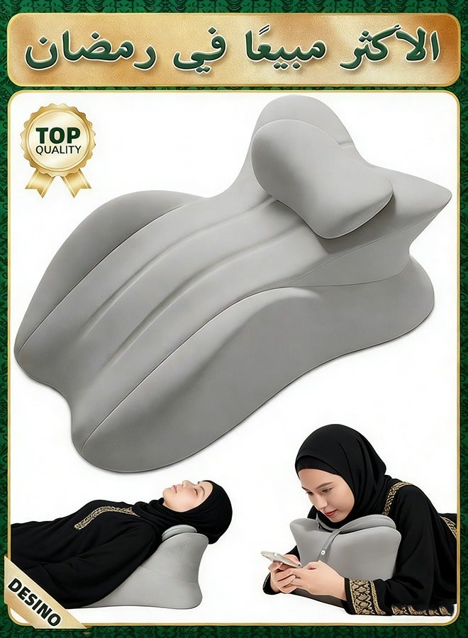 DESINO Back Support Wedge Pillow for Bed – Memory Foam Bed Rest Pillow with Small Support Cushion, Ergonomic Reading Pillow for Sitting Up, Sleeping, Acid Reflux Relief, Anti-Snoring & Leg Positioning - Image 1